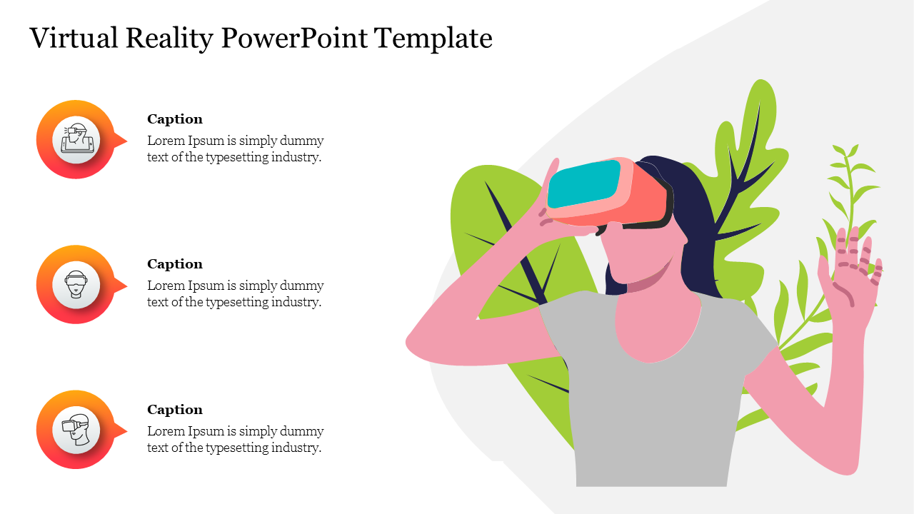 Editable Virtual Reality PowerPoint Template-Three Nodes